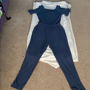 A blue jumpsuit